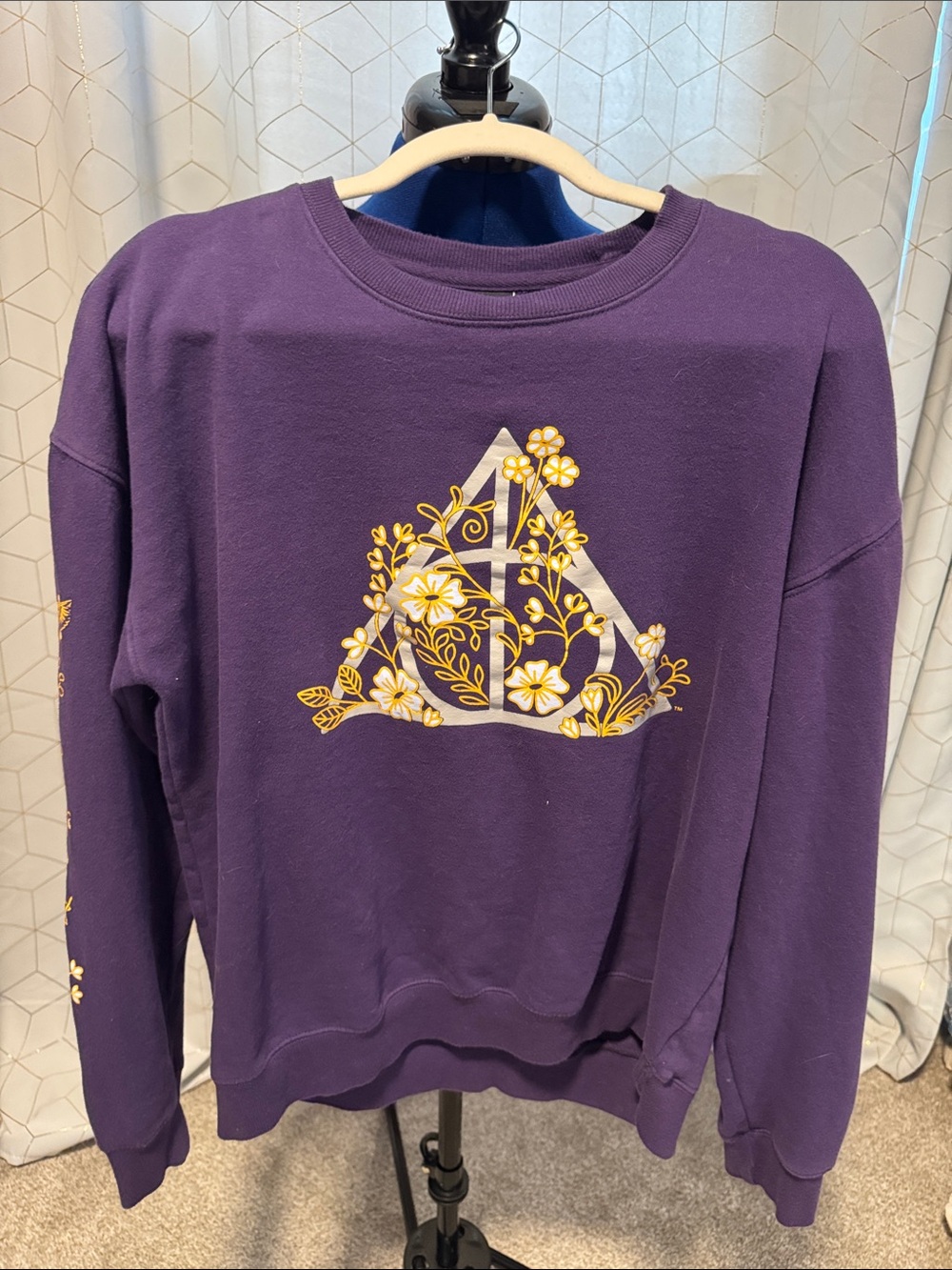 Box Lunch Harry Potter Deathly Hallows floral Sweatshirt